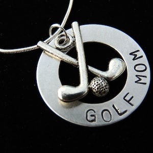 Golf mom necklace, Christmas gift for golfing mother, golf gifts for women, golf personalized jewelry, golfer gifts for grandma, sports mom