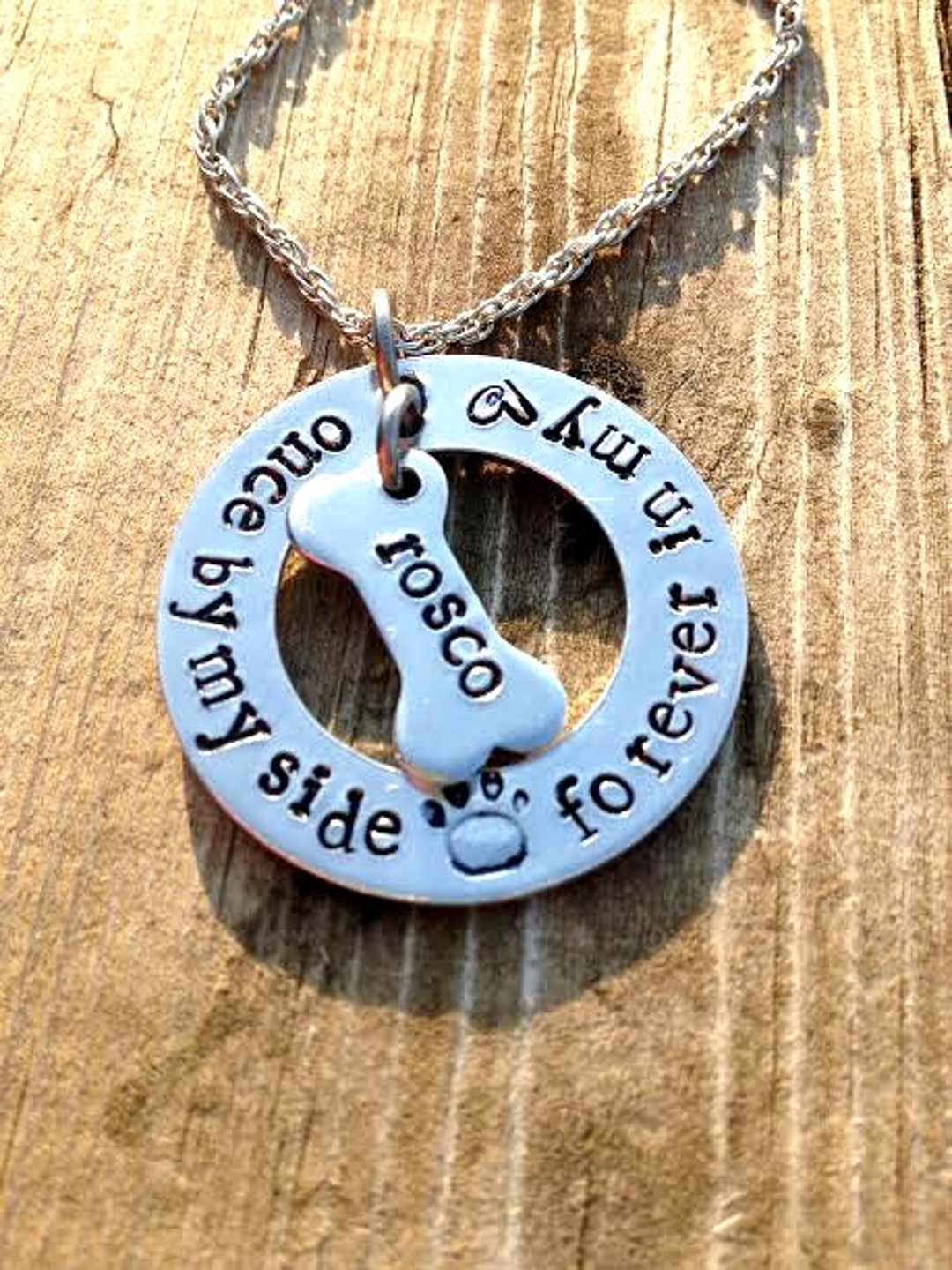 Personalized Pet Loss Memorial Necklace, Dog Bone Charm, Custom Dog ...