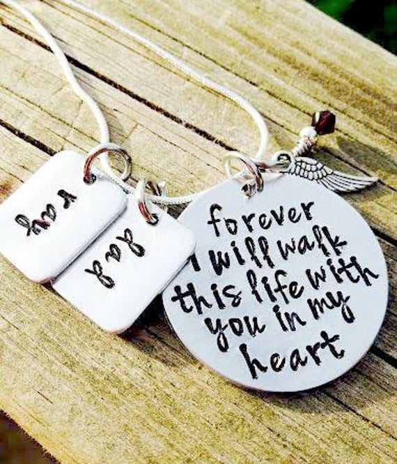 Personalized Gift for Grieving Mother Custom Memorial Necklace Remembrance Jewelry for Loss of Loved One Forever I Will Walk This Life Etsy