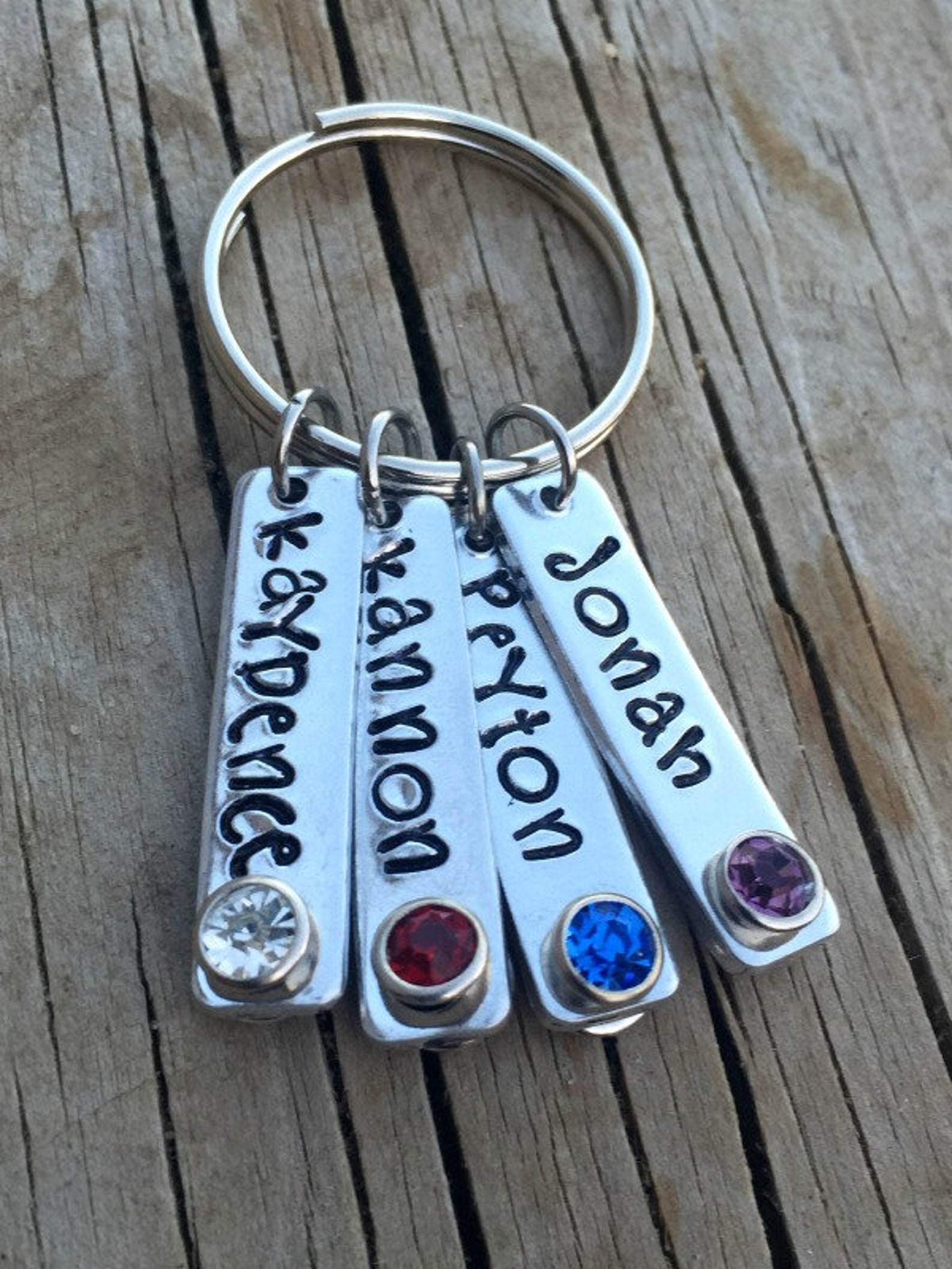 Mom Keychain With Kids Names Personalized Mother's Day Etsy