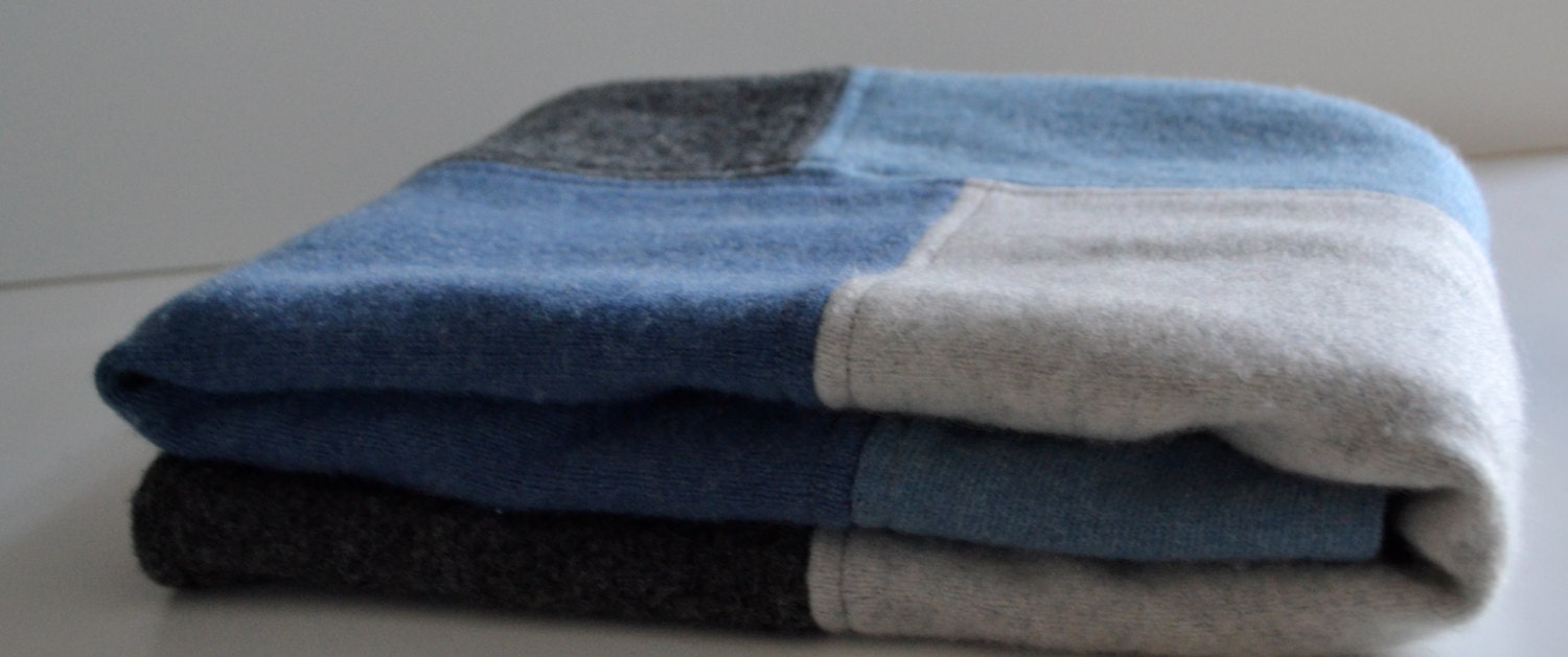 Cashmere baby blanket patchwork upcycled cashmere throw