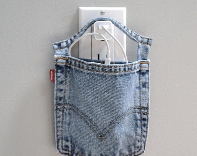 Cell Phone Charger Holder Wall Charging Station Levi's Etsy