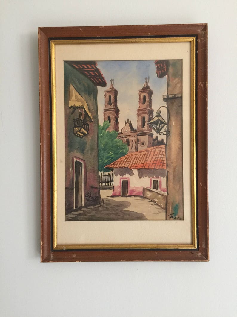 Taxco Mexico Art Watercolor Painting Latin American Art. Etsy