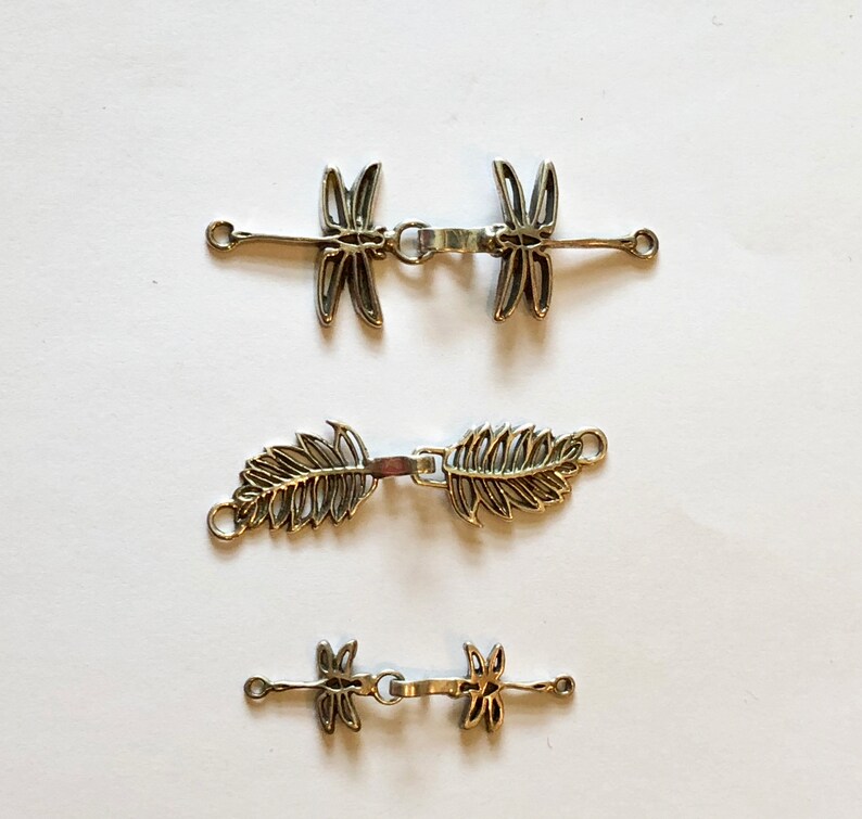 Stylized, Solid Sterling Silver, 2 Part, Hook and Loop Clasps With ...