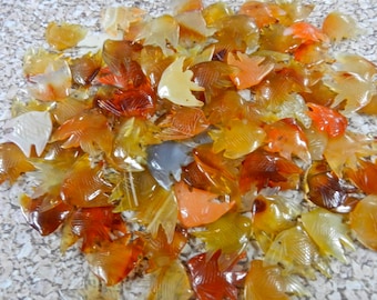 Carnelian Agate Sunfish Charms: Vintage 1970s Jewelry Findings - 10 Piece Lot