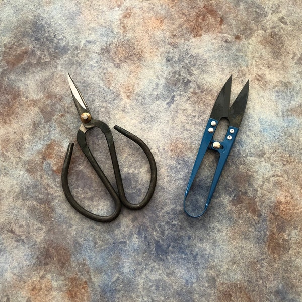 Steel Butterfly Style 4" Scissors Or Ergonomic Spring  Action Shears For Bonsai Trimming, Beaded Jewelry Work And Trimming In Tight Spaces