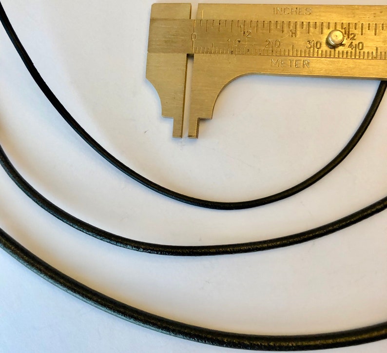 Black Leather Cording With Sterling Silver End Caps and Etsy