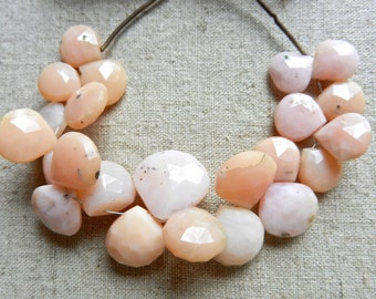 Pink Peruvian Opal Strand: Faceted Briolet Beads, 129.5 ct