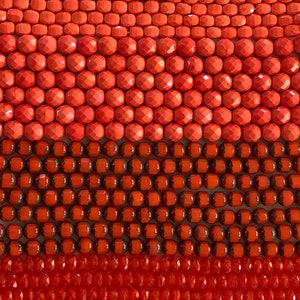 Faceted Orange Czech Glass Beads: Jewelry Craft Supplies