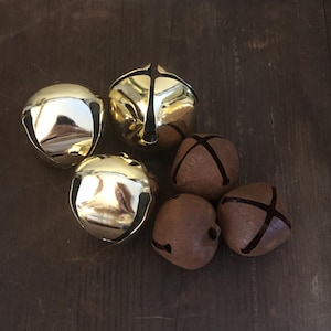 Gold or Rusted Jingle Bells: Craft & Decor Bells - 3 Piece Lot