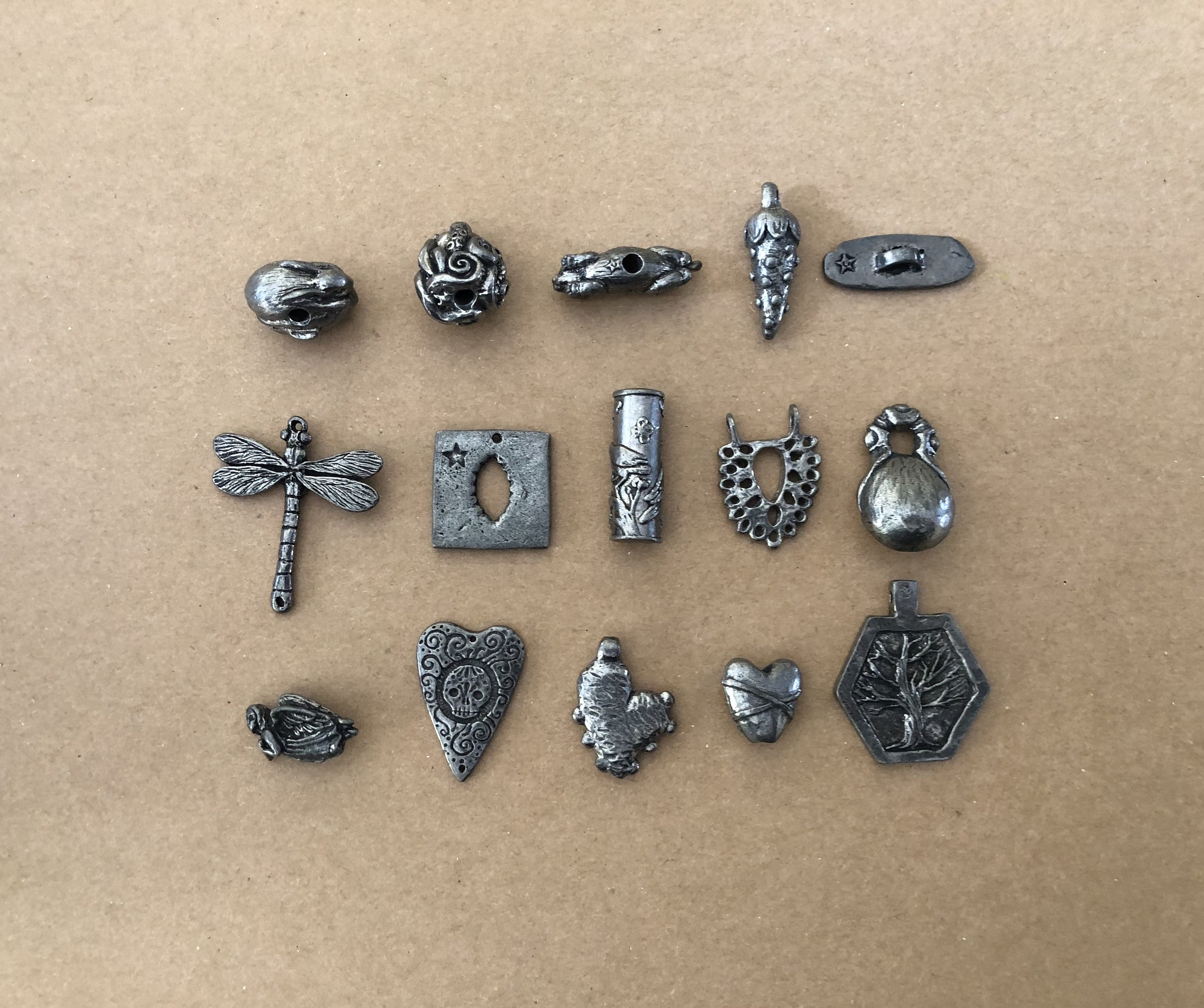 Assorted Cast Pewter Charms and Beads by Green Girl Studio Etsy
