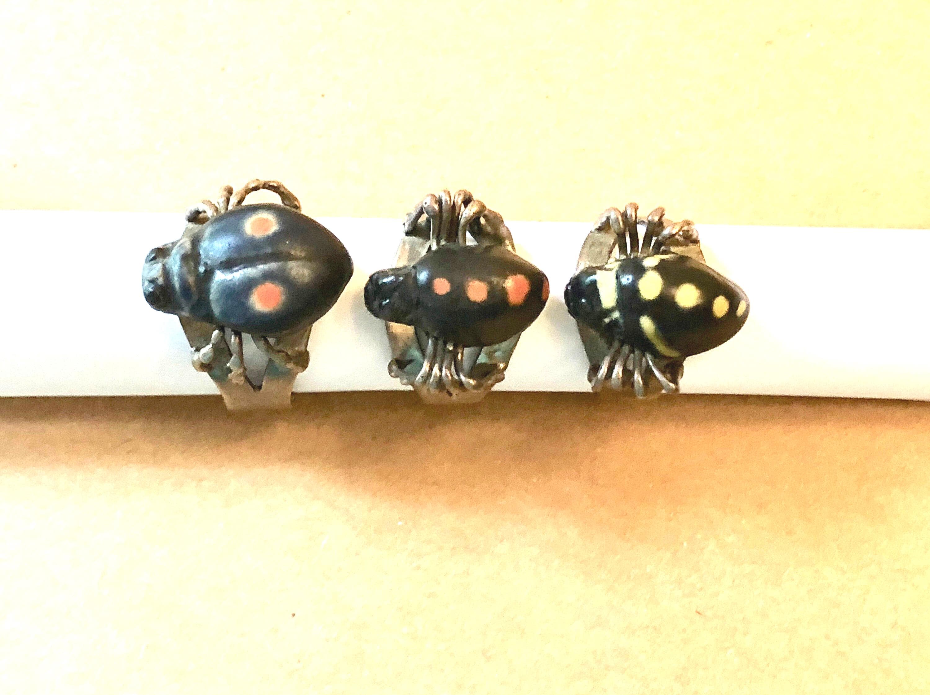 Handmade Ceramic Insect Ring: Sterling Silver Band, Natalie Surving ...