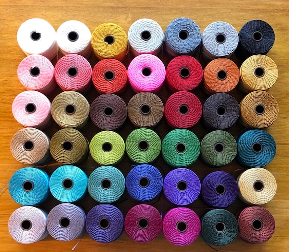 1 Spool Macrame Crochet S-Lon Tex 210 Nylon bead Cord Kumihimo Vanilla Stringing 77 Yards