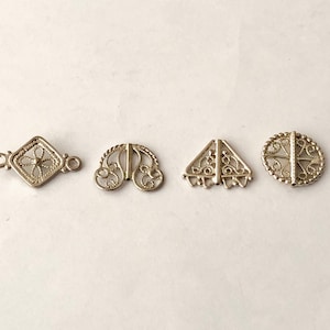 Solid Sterling Silver Open Work Filigree Beads/Links/Charms/Pendants For Earrings, Bracelets, Necklaces, Anklets & Clothing Embellishment