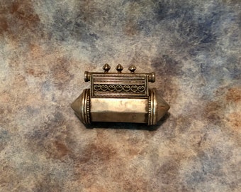 Antique High Silver South Indian Amulet Prayer Box Taviz Pendant