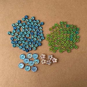 Vintage Czech Glass Sequins: Shimmering Starburst Flower Beads