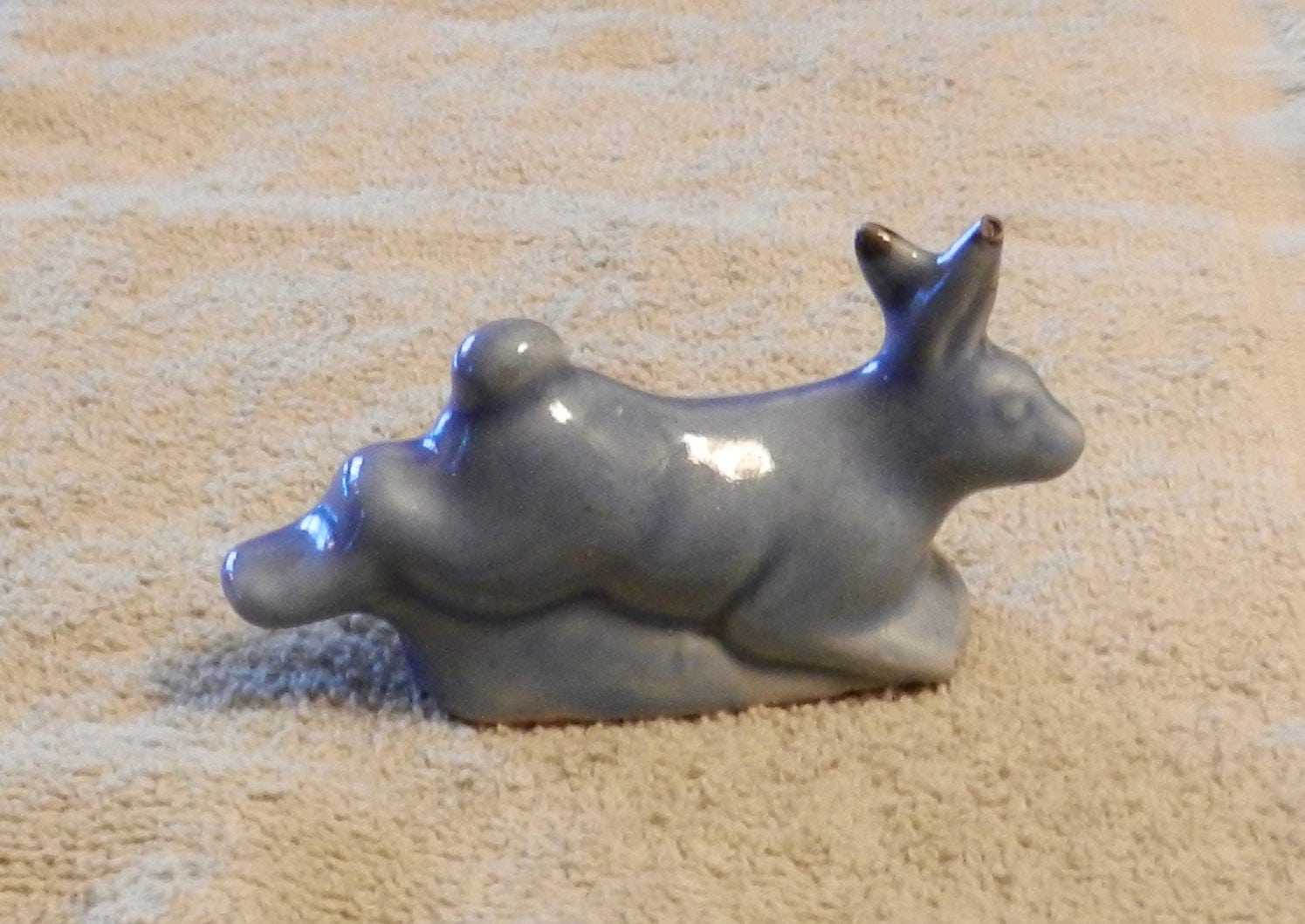 Antique Chinese Rabbit Figurine: Blue Glazed Ceramic, Circa 1900 - Etsy