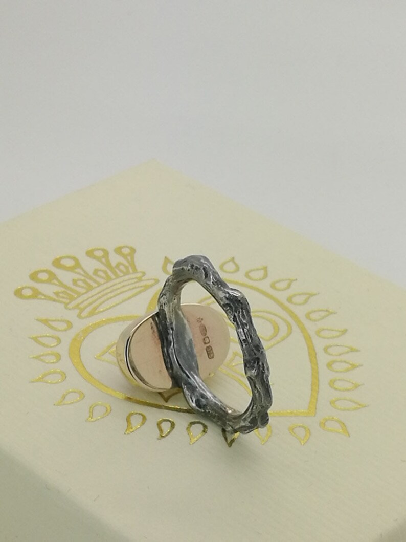 Pink Tourmaline Gold /& Sterling Silver Handmade Ring