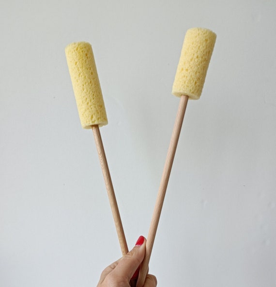 Long Stick Round Sponge for Ceramics Two Sponge Sizes Etsy