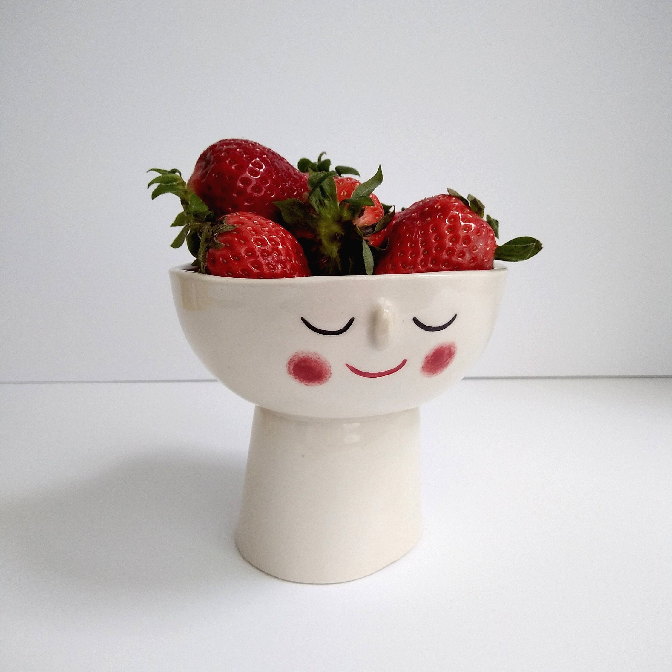 Face Bowl with neck Happy Smile Handmade Ceramics Etsy