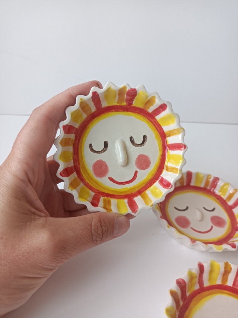 You're my Sunshine Dish, Ceramic Jewelry Dish, small ceramic image 5