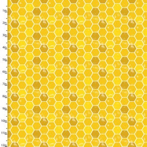 May include: A yellow and white honeycomb pattern with a subtle distressed texture. The pattern is repeated throughout the image.