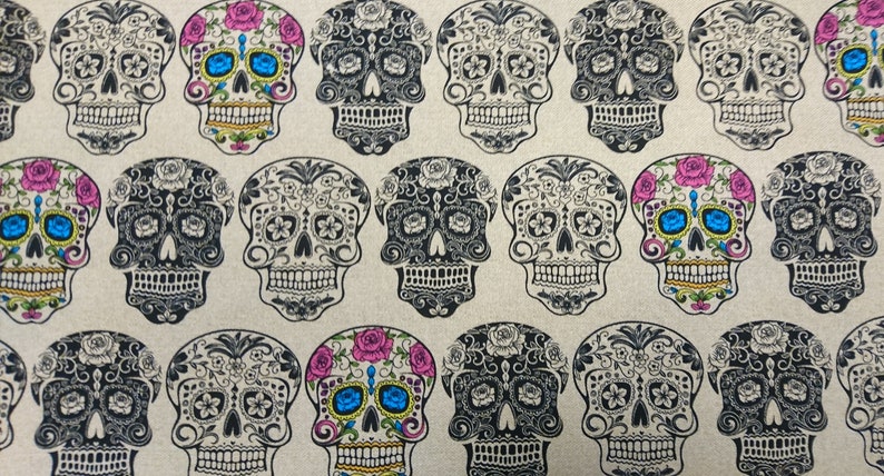 Alexander Henry Fabric Mini Calaveras Hot Pink HALF METRE