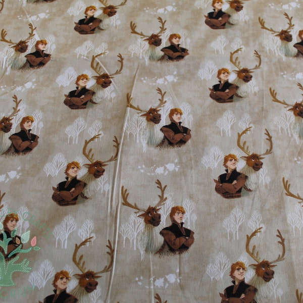 Disney Frozen - Watercolour Kristoff and Sven Fabric