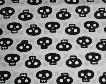 Black Skulls - Halloween Nights Fabric