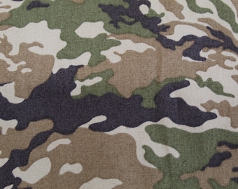 Khaki Camouflage Cotton Fabric