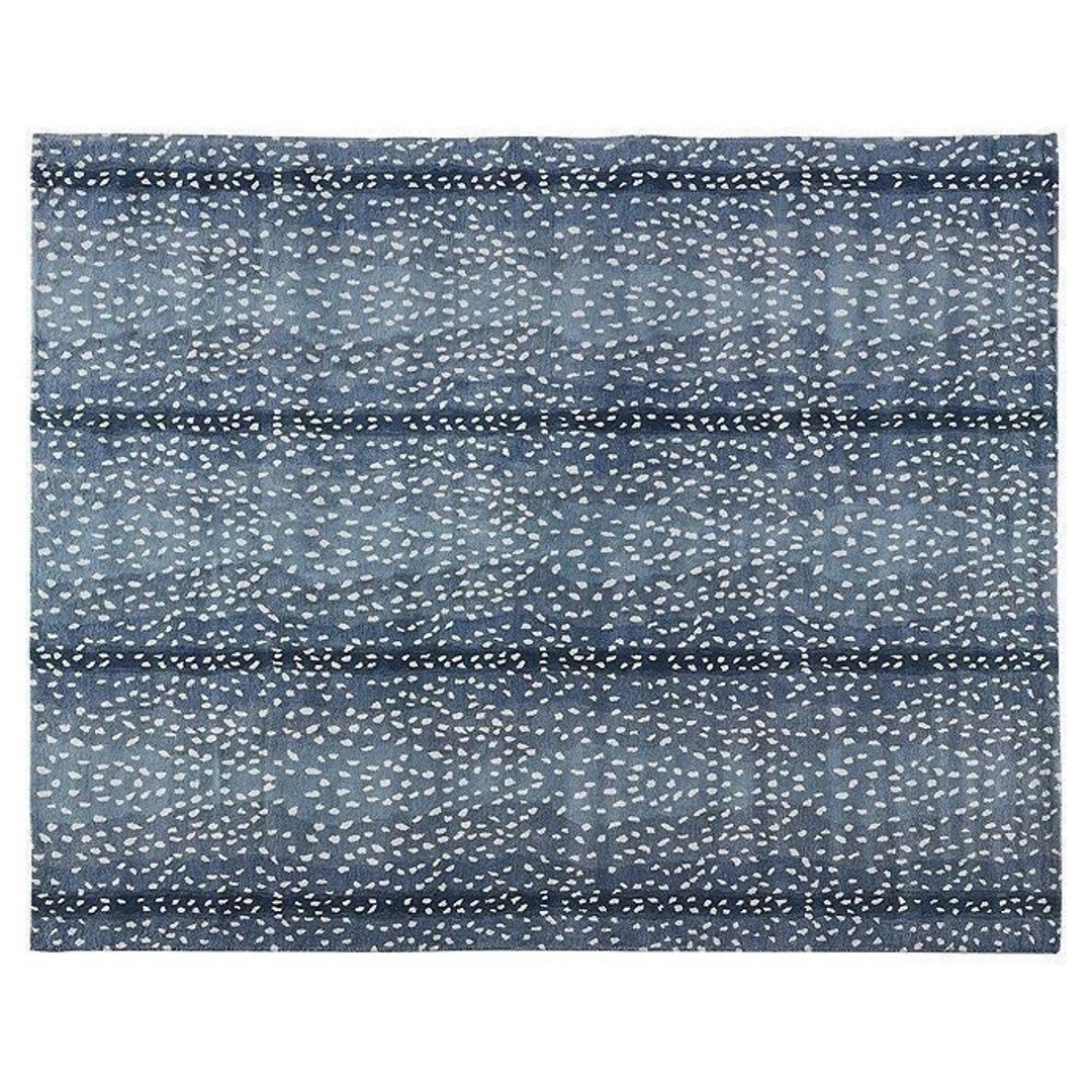 Antelope Blue Rug Design 100 Wool Rug Animal Like Print Etsy