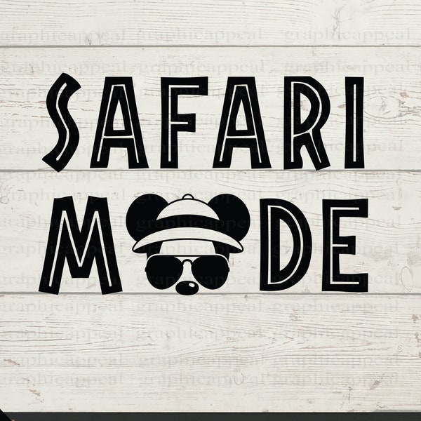Safari Mode with Sunglasses Svg, Safari Mode Mouse Svg, Aviator, Glasses, Cut file, Svg Png Eps, clipart, printable, Vector Digital Download