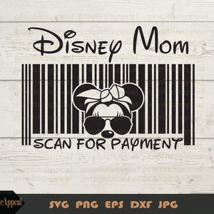 Scannen voor betaling Svg, muis, bandana, overzicht, vlieger, zonnebril, bestand knippen, Svg, Png, Jpeg, clipart, afdrukbaar, Vector digitale download