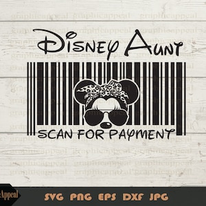 Scannen voor betaling Svg, Tante, Muis, Leopard Print, Bandana, Overzicht, Aviator, Zonnebril, Cut-bestand, Svg, Png, Jpg, Dxf, Digitale download