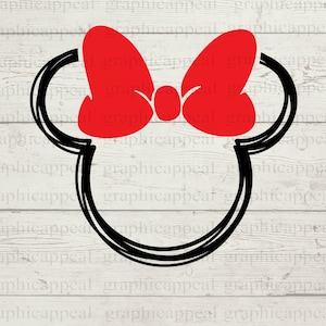 Maus Ohren Umriss, SVG, Schleife, Umriss, Symbol, Kopf, Clipart, digitaler Download, geschnittene Datei, Aufkleber, Aufbügeln, Jpeg Png Eps