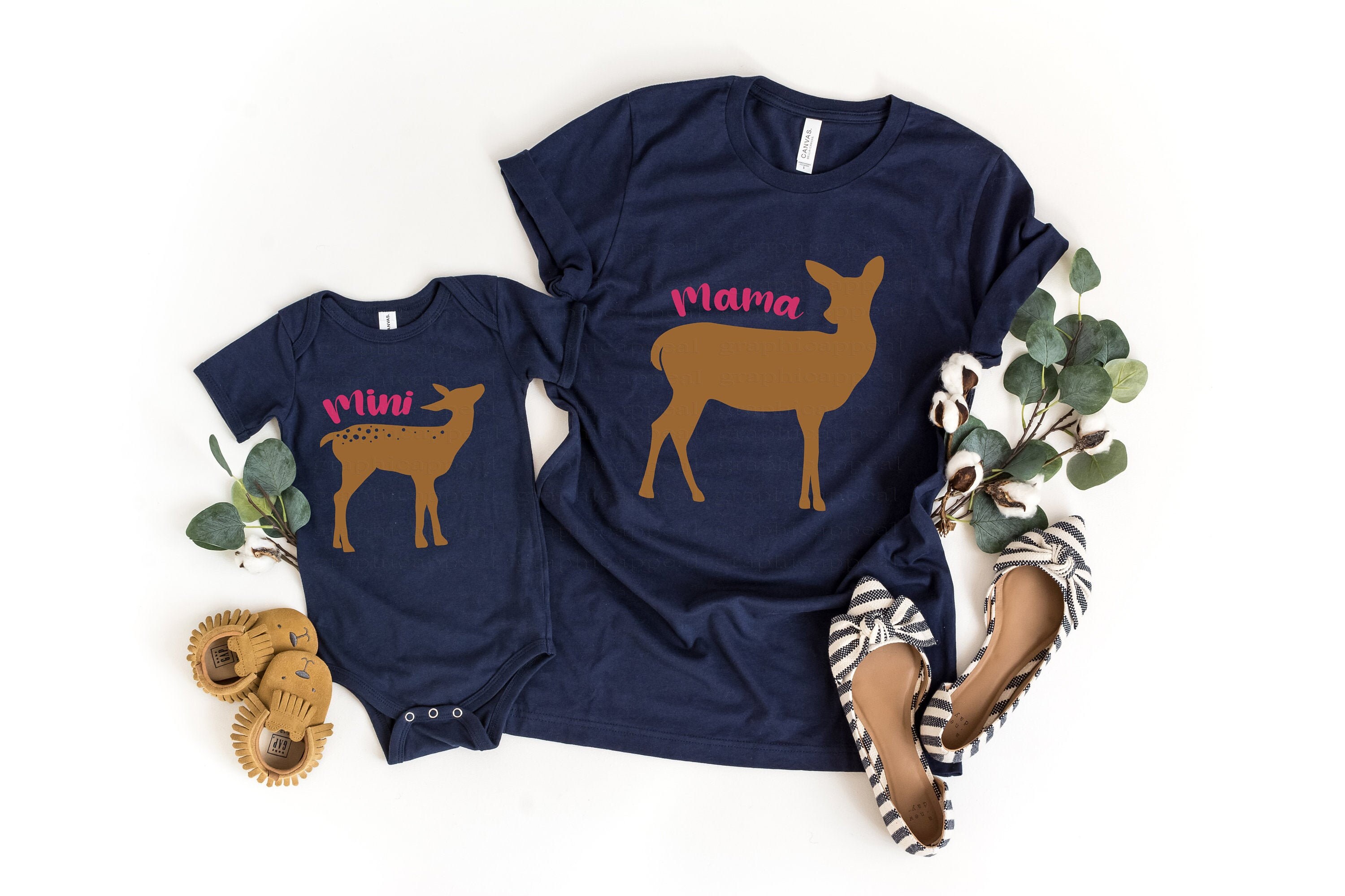 Download MAMA MINI Deer Svg Mother's Day SVG Mama Deer Baby Deer | Etsy