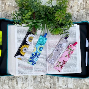 Fabric bookmark, Handmade bookmark, Bookmark, Floral bookmark