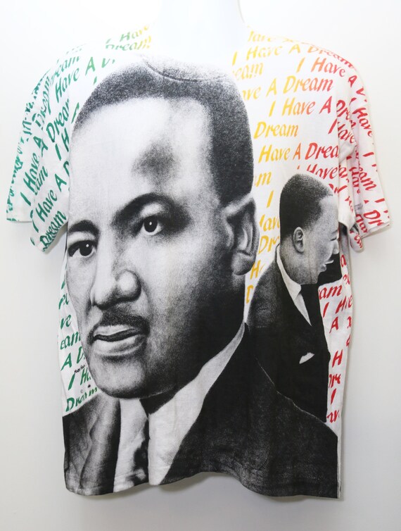 90 ' s très Rare Sz : Vintage « MARTIN LUTHER KING » All-Over-Print Tee Sz : Rare grande (exclusif) ca03f1 90 ' s très Rare Sz : Vintage « MARTIN LUTHER KING » All-Over-Print Tee Sz : Rare grande (exclusif) ca03f1