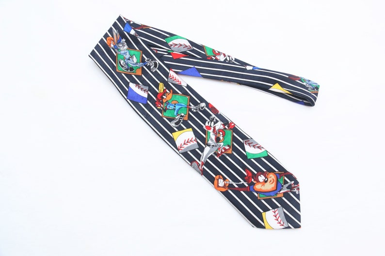 Rare 1994 Vintage LOONEY TUNES MANIA Patterned Colorful Tie