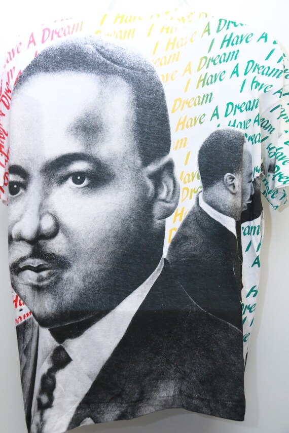 90 ' s très Rare Sz : Vintage « MARTIN LUTHER KING » All-Over-Print Tee Sz : Rare grande (exclusif) ca03f1 90 ' s très Rare Sz : Vintage « MARTIN LUTHER KING » All-Over-Print Tee Sz : Rare grande (exclusif) ca03f1