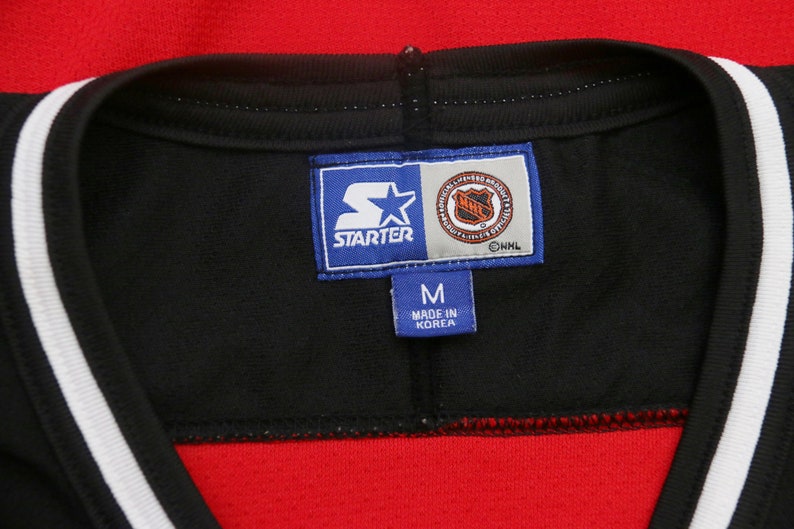 Men/'s Exclusive Rare 90/'s Vintage Starter NEW JERSEY DEVILS Hockey Jersey Sz Medium