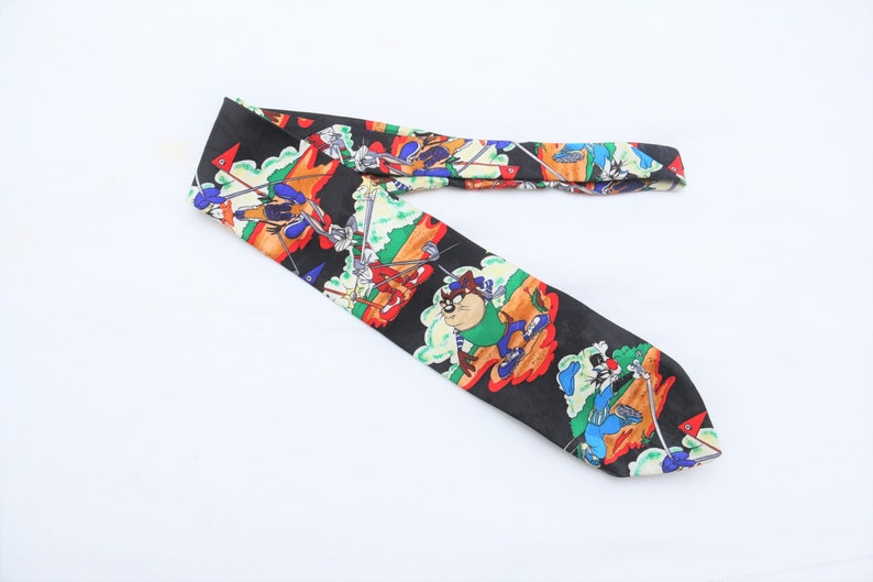 Rare 1993 Vintage LOONEY TUNES MANIA Patterned Colorful Tie