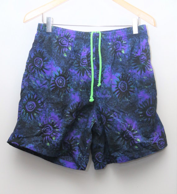 90's Vintage "LAGUNA" Patterned Swim Trunks Sz: ME