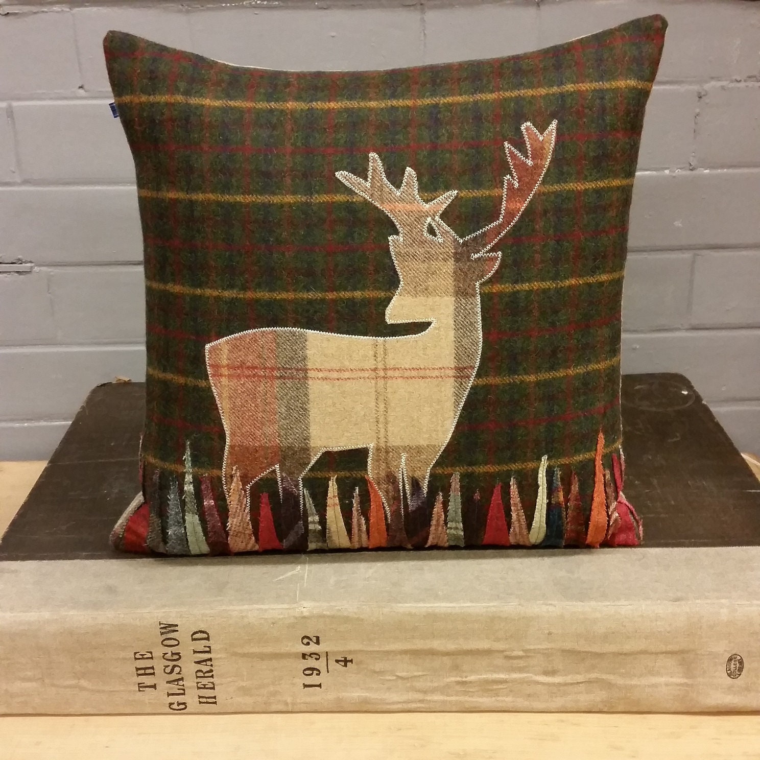 Large Handmade Stag Cushion Etsy