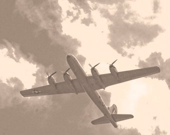 B29 super Festung, während des Fluges, Sepia getönt, Wand-Kunst, Flug, Flugzeug, Fotografie