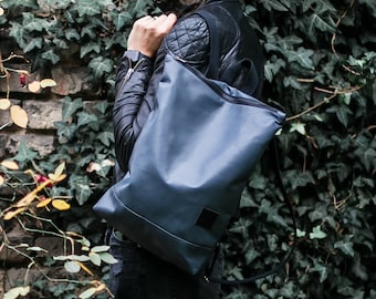 Sac à dos imperméable en faux cuir, Sac à dos gris, Sac à dos gris pour ordinateur portable