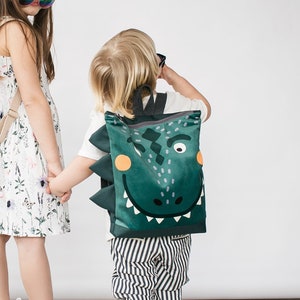 Dinosaur large backpack for kids, Toddler backpack, Children backpack, Printed backpack image 1