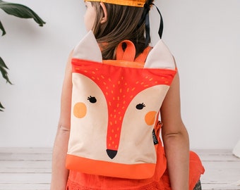 Fox backpack, Toddler backpack, Children backpack, Printed Fox backpack