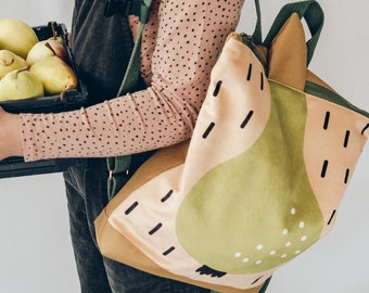 Pear backpack, Kids backpack, Toddler backpack, Printed backpack