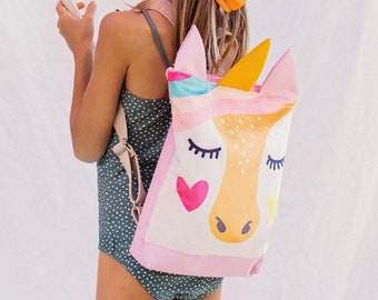 Unicorn backpack for kids, Girls bag, Children backpack, Colorful backpack